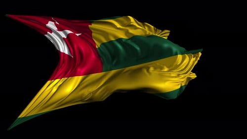 Togo National Flag Waving Seamless Animation