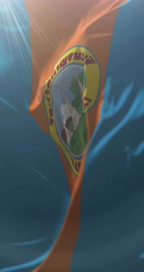 Realistic Waving Flag of Kanchanaburi Province Thailand