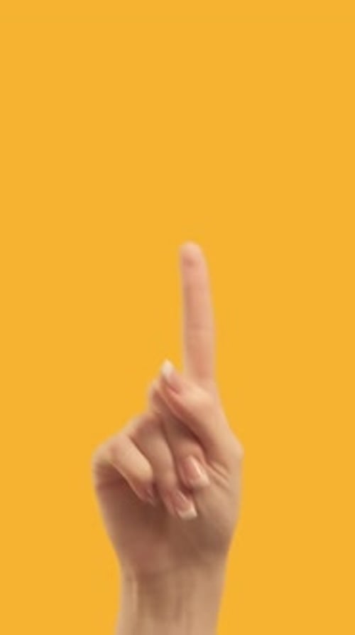 Vertical Video Hand Pointing Up Finger Empty Space