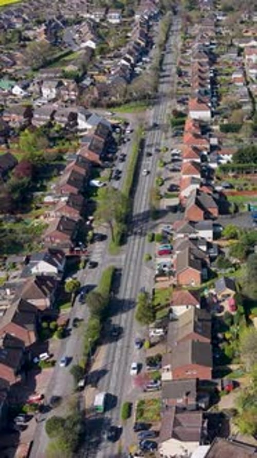 Goffs Oak vertical drone flight over roundabout at Newgate Street Road and Cuffley Hill B156