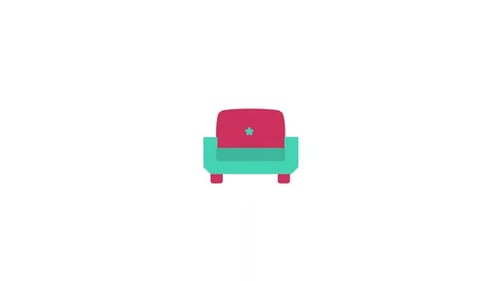 Sofa One Seater symbol icon animation video