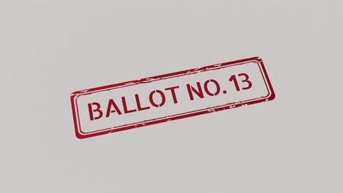 Realistic Ballot Number Stamp Impression Animation