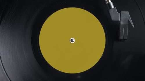 Close Up of a Vintage Retro Vinyl Record Rotating