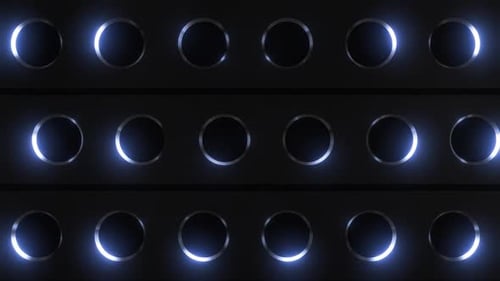 Abstract illuminated circles on dark background