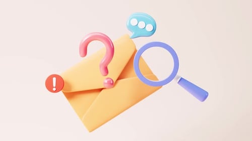 Animated 3D Communication and Search Mail Icons