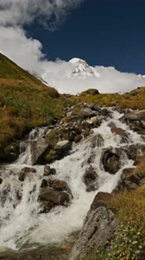 Himlayas River and Mountains in Nepal, Vertical Video for Social Media Instagram Reels and Tiktok of