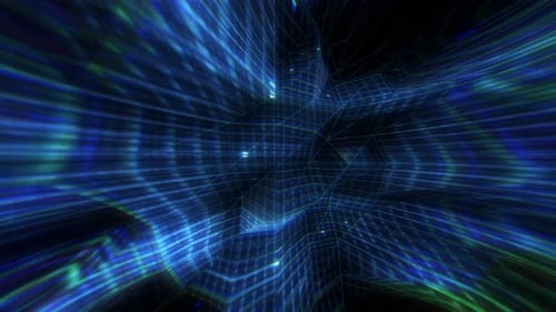 Abstract Futuristic Grid Network Animation