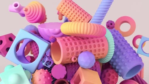 4K-Animation geometrischer Formen in Bewegung