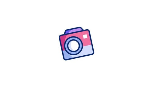 Animated Flat Design Camera Icon
