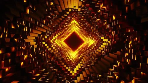 Golden reflective pipe . Looped animation