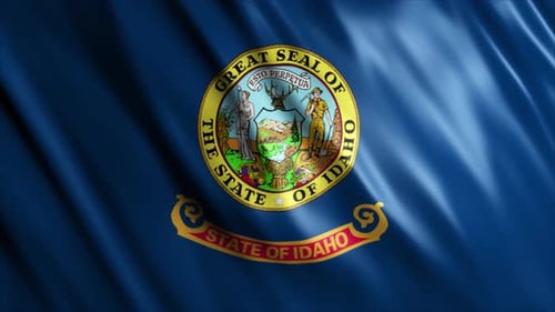Realistic Animated Idaho State Flag Waving Seamlessly