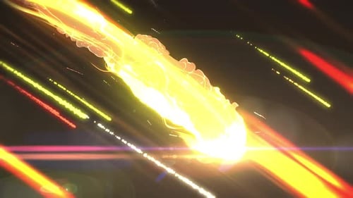 Dynamic Fiery Comet Streak Animation