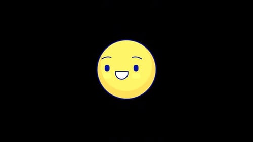 Flat Design Happy Face Emoji Animation