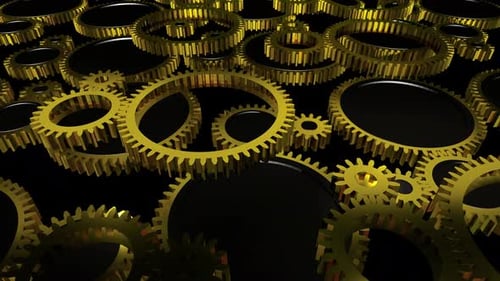 Golden Gear Tunnel 01 4k
