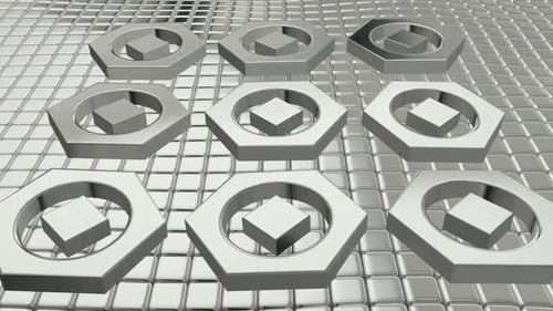 Schwebender Hintergrund mit silbernen Würfeln, einzigartiges Design, Exklusiv, Reflexion, Formen, 3D-Rendering