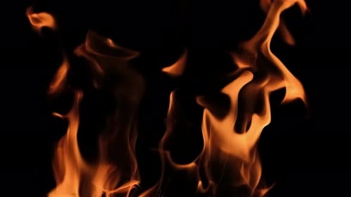 Abstract Orange Flames on Black Background