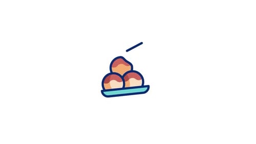 Animiertes Takoyaki-Symbol