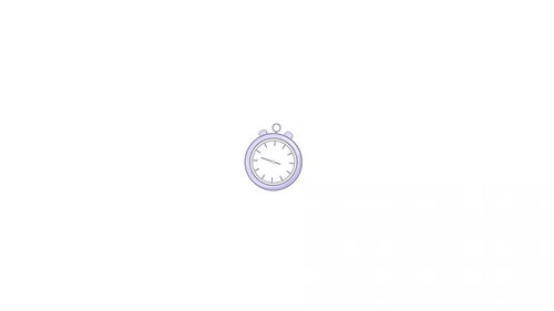 Animated Flat Design Stopwatch Icon for Timing Projects