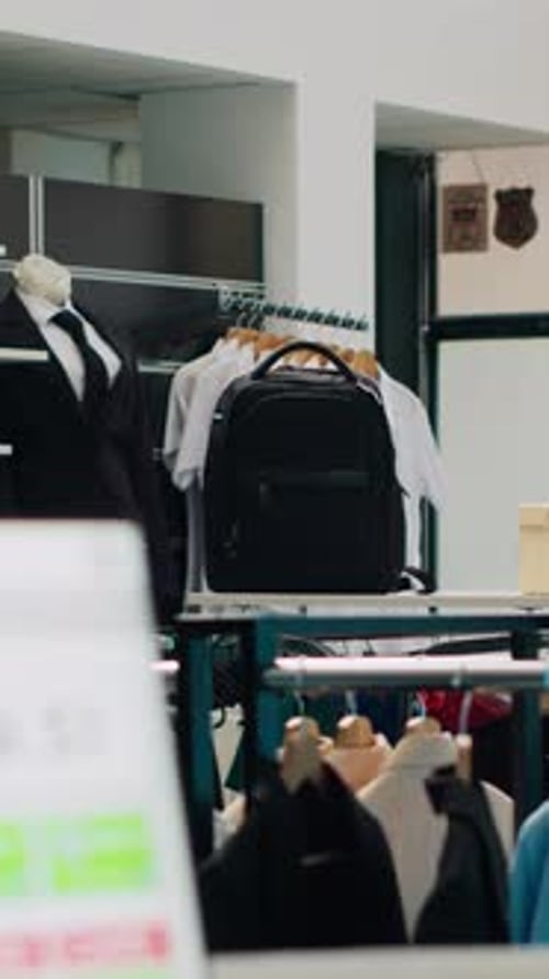 Vertical Video Empty Fashion Store Selling Modern Clothing and Accessories