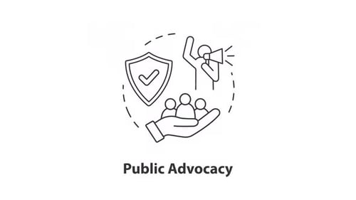 Public advocacy concept icon line animation