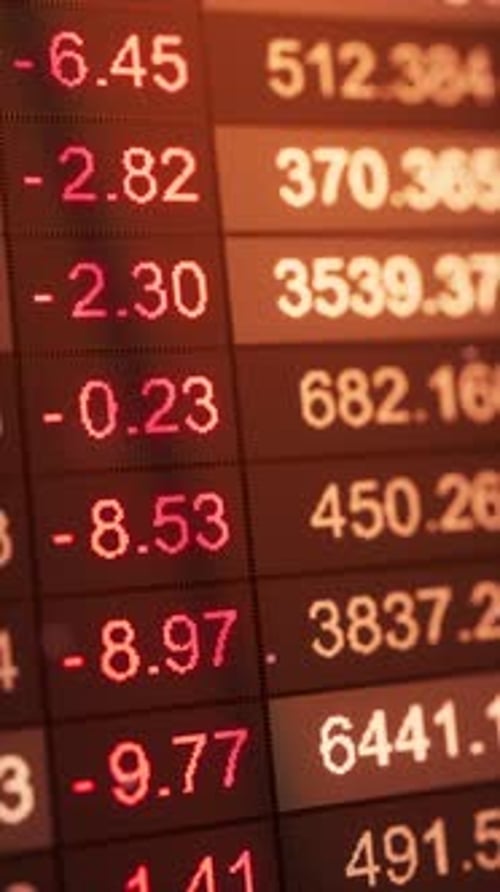 Scrolling Digital Stock Market Data Display