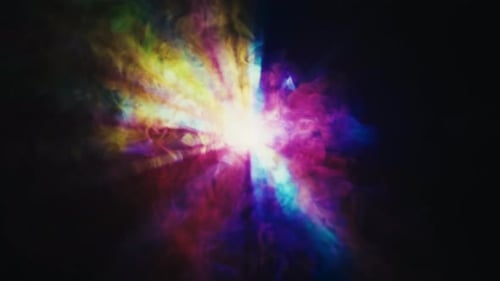 Colorful Light Streaks and Flares with Smoke in Dark