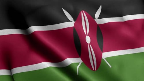 Realistic Waving Kenya National Flag Seamless Loop