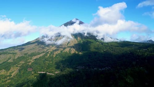 Aerial View Nature Mountain with Green Forest