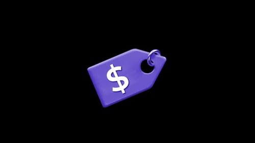 Floating 3D Price Tag with Dollar Sign