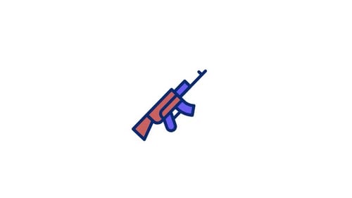 Animated Flat Design Assault Rifle Firing Loop
