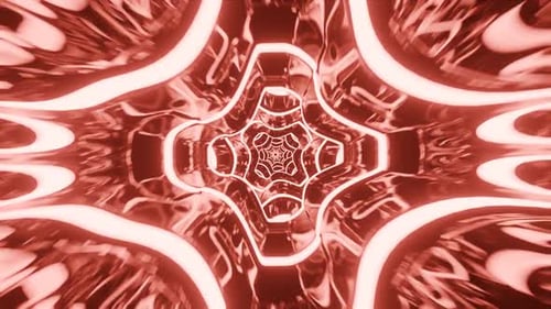 Futuristic Tunnel with Neon Lights and Endless Depth