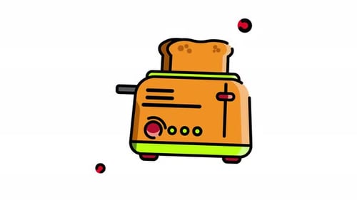 Animated Toaster Icon with Popping Toast