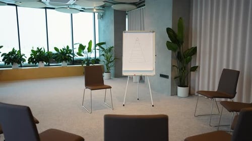 Empty Modern Office Ready for Group Therapy Session