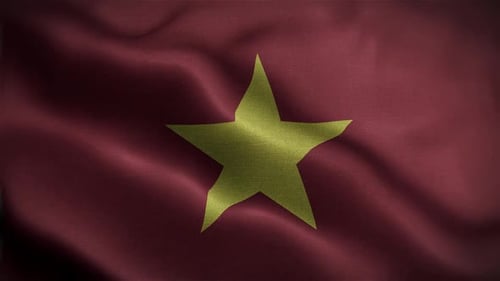 Realistic Vietnam National Flag Waving Animation