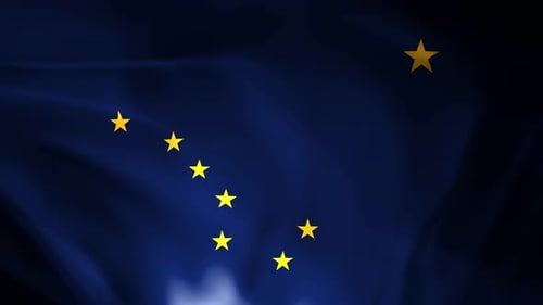 Abstract Waving Blue Background with Animated Yellow Stars Loop