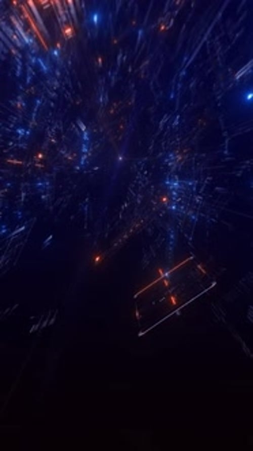 Vídeo vertical Animación de mundo digital binario