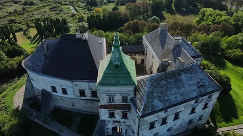 Aerial View of Old Historical Castle Concept of Historical Place