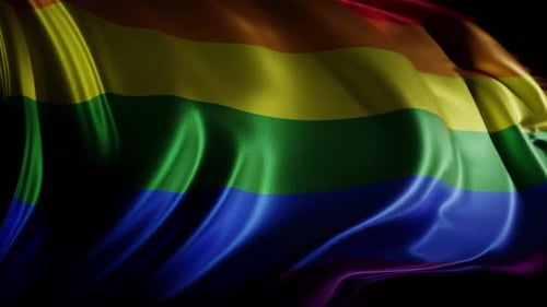 Vibrant Rainbow Pride Flag Waving Animation