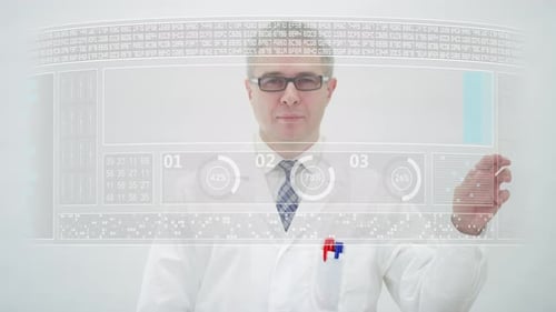 Touchscreen Display with CRYPTOCURRENCY Text and Engineer