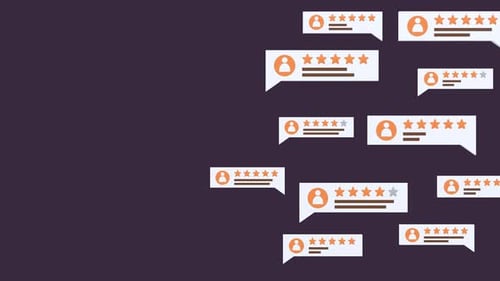 Animated Customer Reviews Feedback Bubbles with Star Ratings