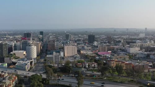 Downtown Hollywood View with City Skyline - Los Angeles