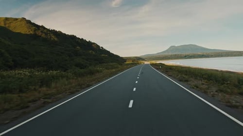 POV of the Road From the Moving Car