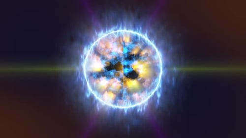 Abstract Pulsating Energy Orb with Glowing Plasma Effect