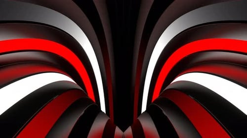 Fondo circular de líneas de neón rojas y blancas en movimiento Vj Loop en 4K