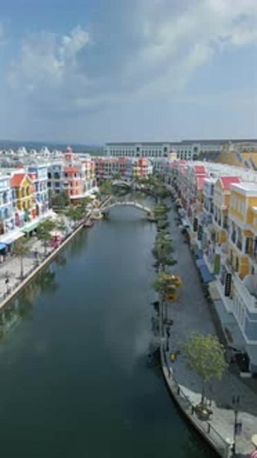 Aerial View of Grand World on Phu Quoc Island Vietnam