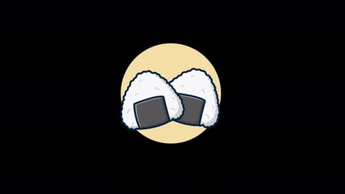 Reisbällchen. Animationsvideo zum japanischen Lebensmittelkonzept — transparent