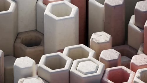 3d Animated Background of Hexagons in a Loop Satisfying Video