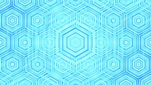 Animated Blue Hexagon Grid Pulsating Loop Background