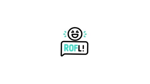 Flat Design ROFL Emoji Chat Bubble Animation