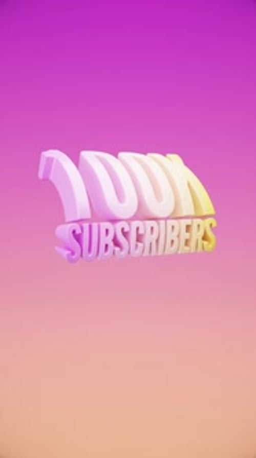 Animated 3D Text Reveal: 100K Subscribers Celebration